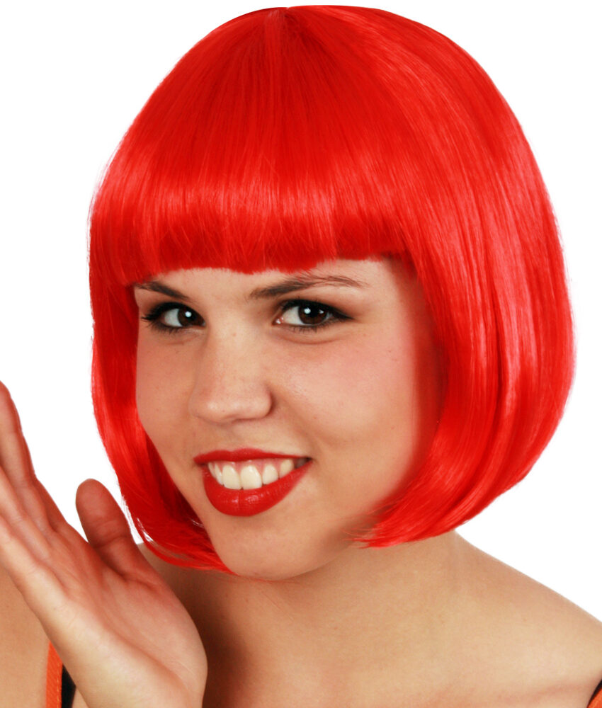 Pruik bobline rood