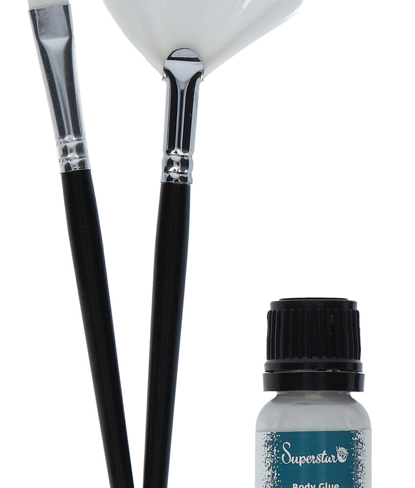 Penseel & lijm set voor glitter tattoo (98830)