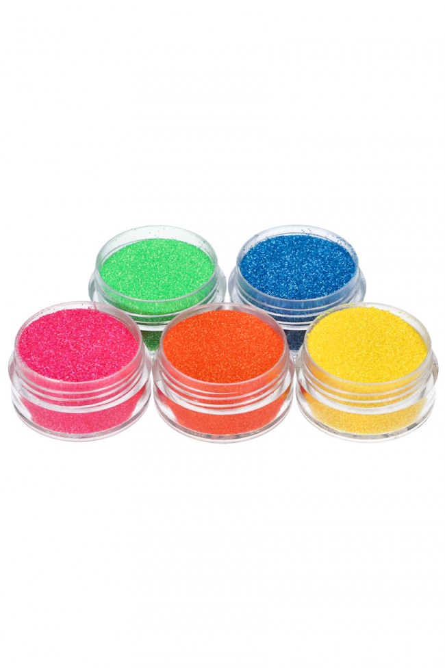 Neon glitterset for glitter tattoo 5 x 5 ml