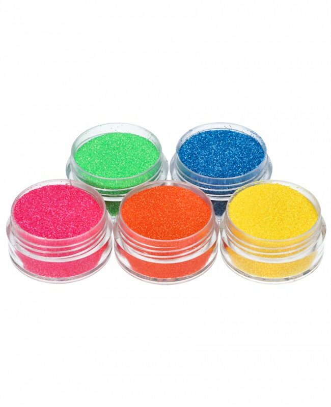 Fluorescent glitterset for glitter tattoo 5 x 5 ml