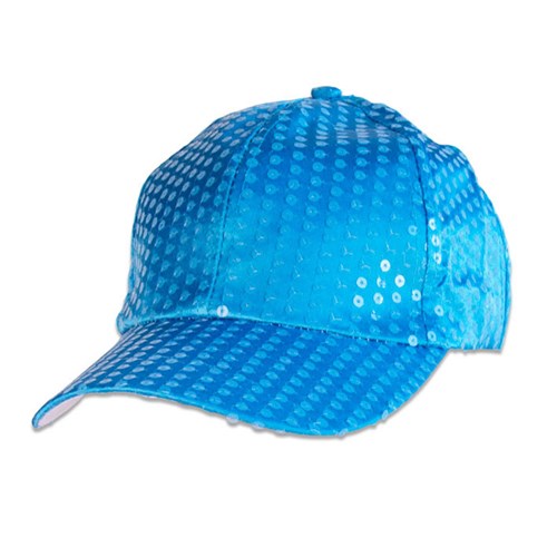 Pet met pailletten neon/fluor blauw