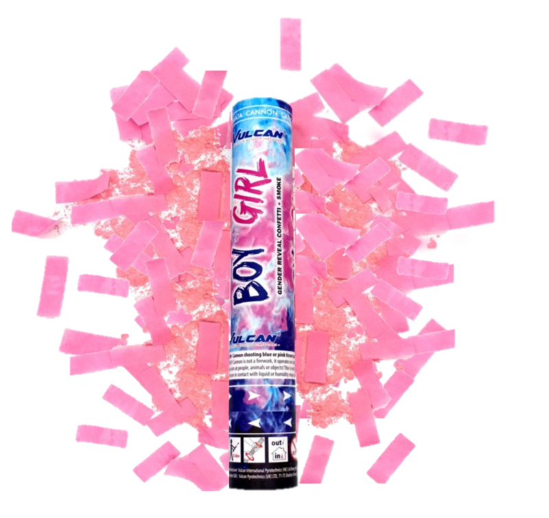 Gender reveal confetti rook shooter roze
