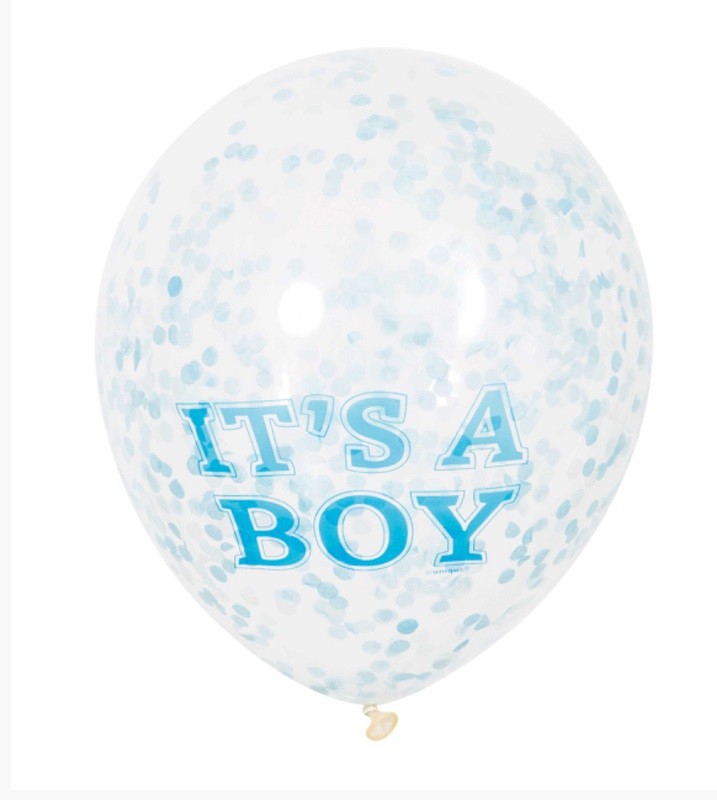 Confetti ballonnen It's A boy 6 stuks