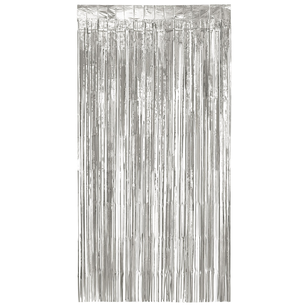 Foliegordijn zilver metallic (200 x 100 cm)