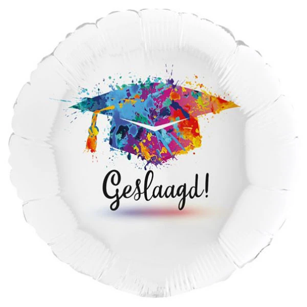 Folieballon geslaagd 18 inch (46cm) verpakt