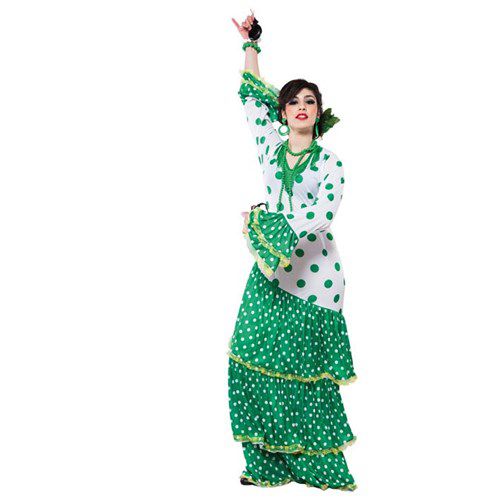 Spaanse Flamenco danseres jurk groen M/L