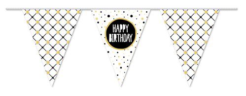 Vlaggenlijn Happy Birthday festive gold 10m