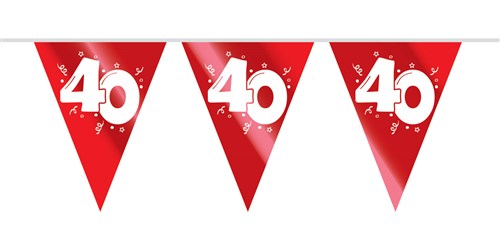 Vlaggenlijn robijn 40 jaar (10m)