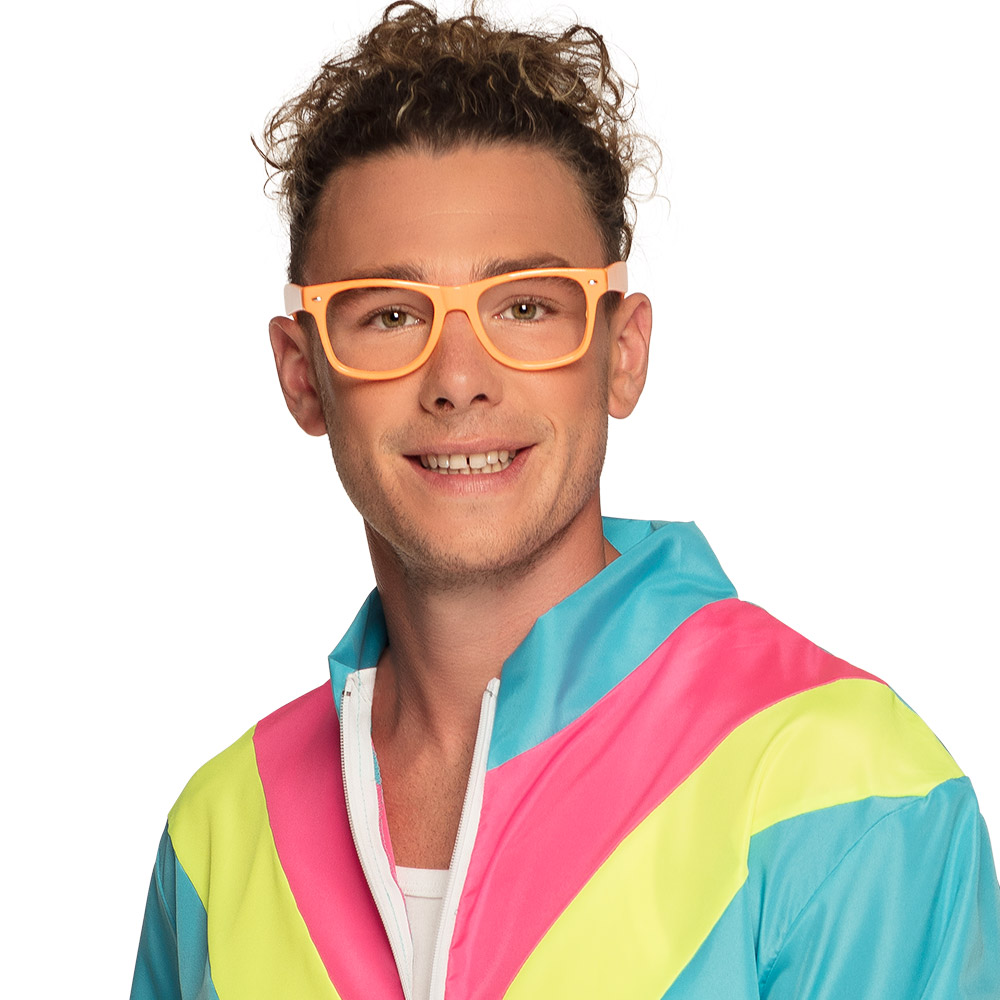 Party bril zonder glazen neon oranje