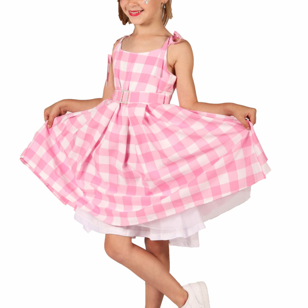 Barbara jurk kind roze wit