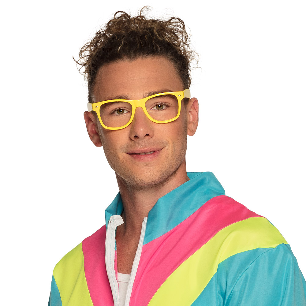 Party bril zonder glazen geel