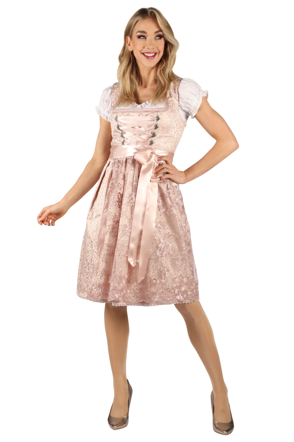 Dirndl jurk Valentina roze (excl. blouse) - Afbeelding 7
