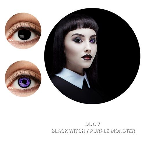 Duo black witch/purple monster maandlenzen