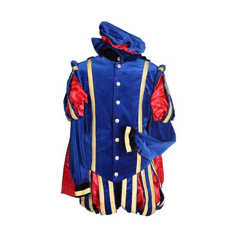 Pietenpak-Malaga-luxe-met-cape-blauw:rood