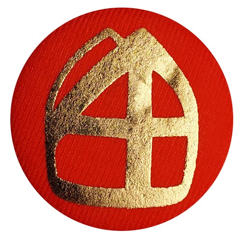 Button Mijter rood