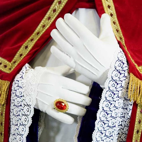 Handschoenen Sint wit katoen dik luxe mt XXL