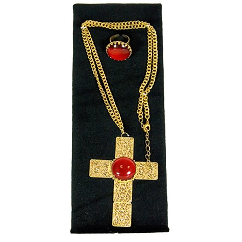 Sinterklaas set ketting met kruis en ring