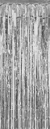 Glitter deurgordijn zilver 100x250 cm
