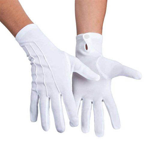 Handschoenen wit met drukknoop