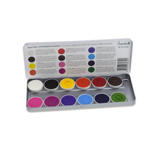 Superstar schmink palette sparkling faces 12 kleuren