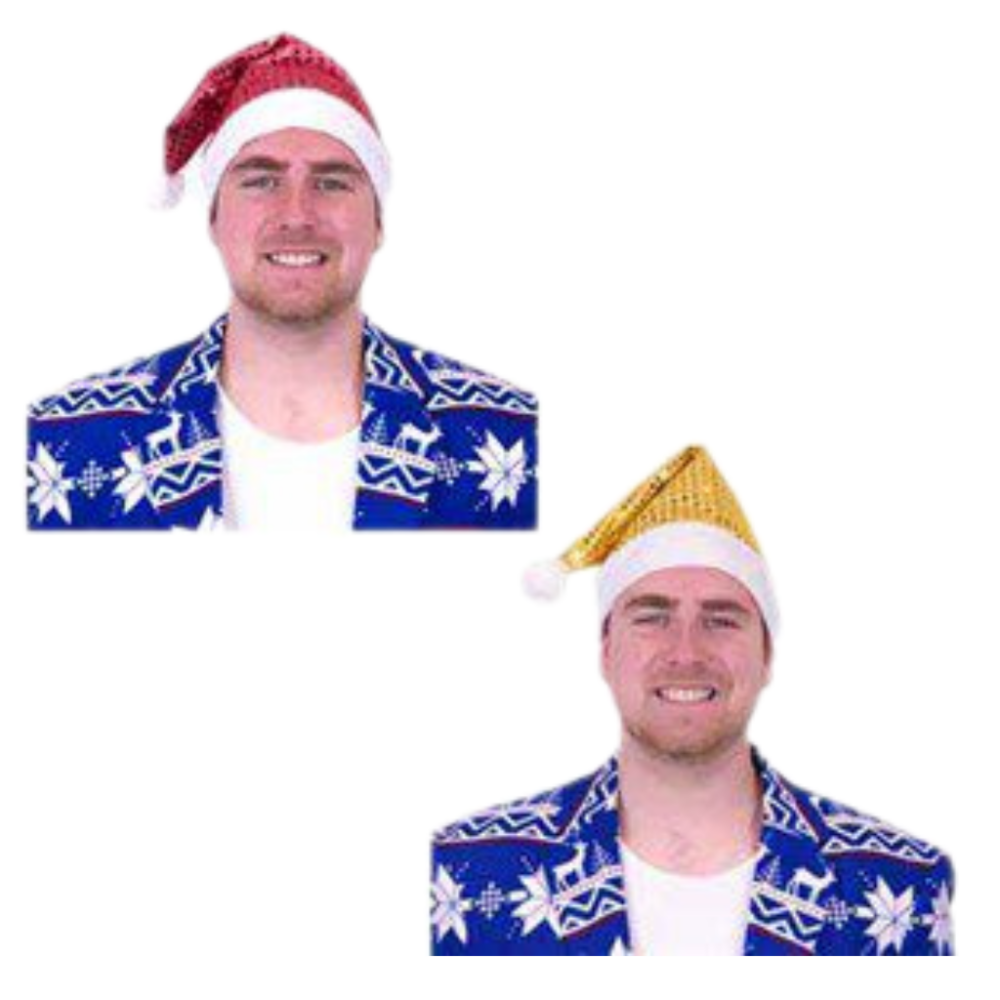 Kerstmuts sequin glitter (assorti)