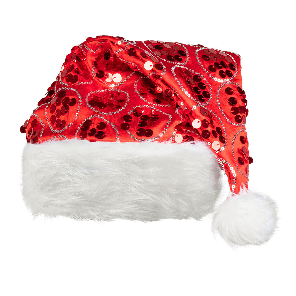 Kerstmuts rood glitter