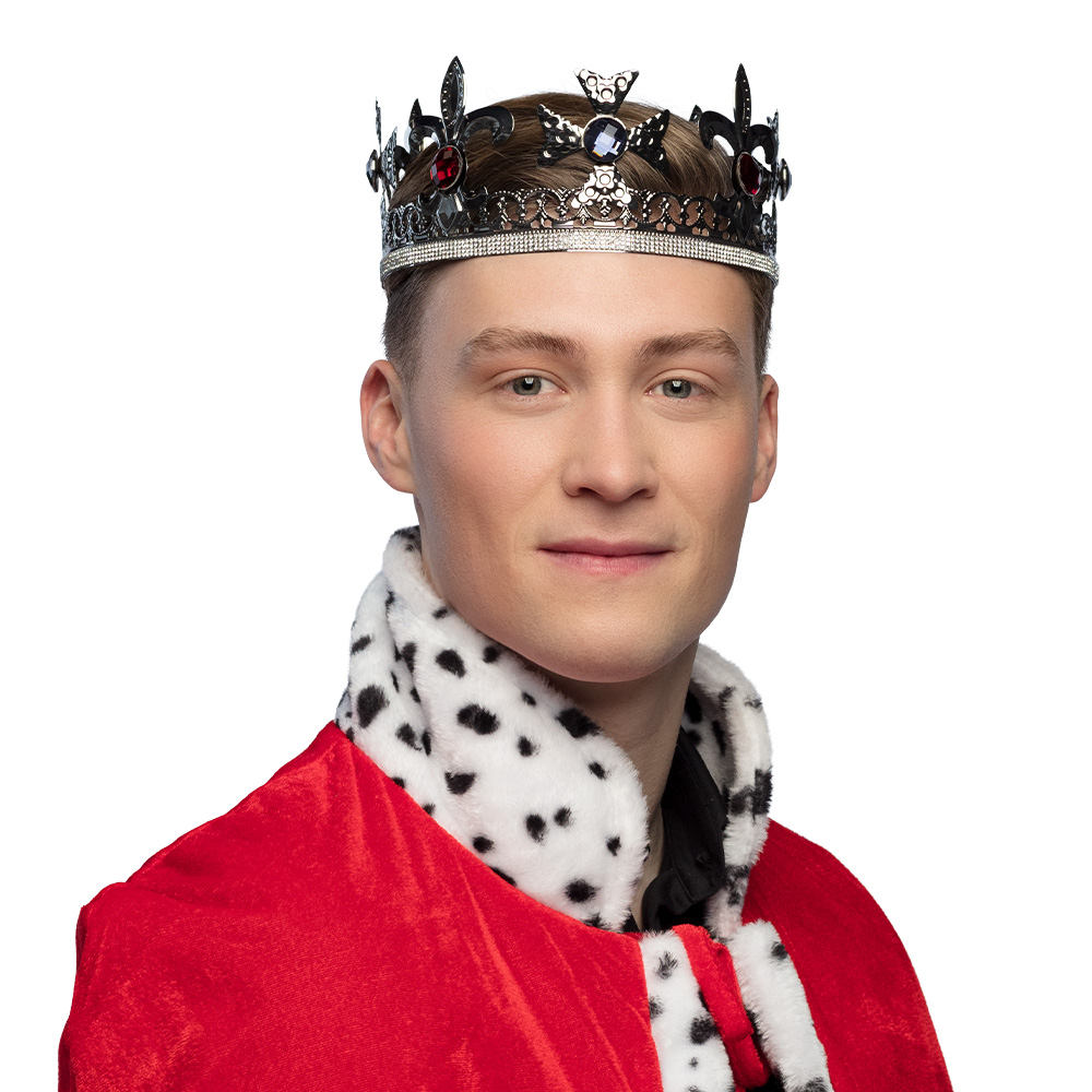 Metalen kroon Royal king zilver-2