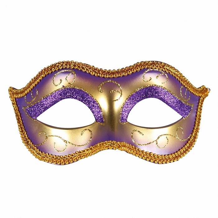 Masker Venice paars-goud