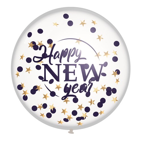 Confettiballon ’Happy new year’ (60cm)