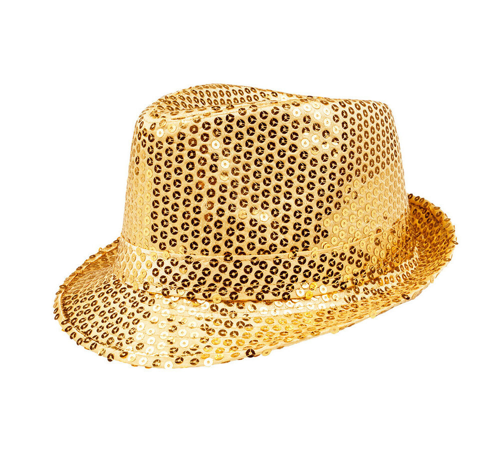 Hoed Popster Pailletten goud
