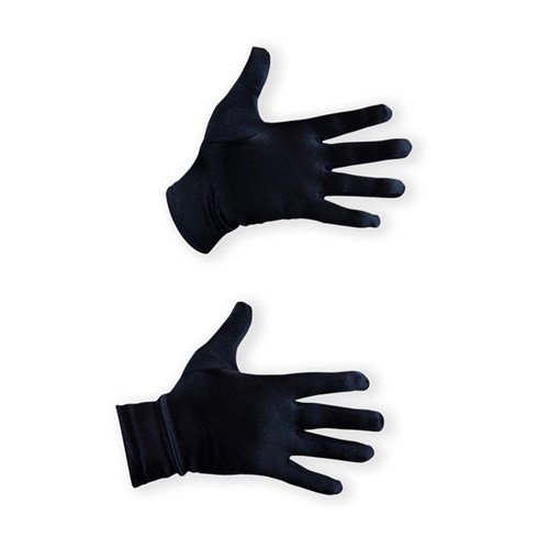 Korte handschoenen satijn luxe zwart (20cm)