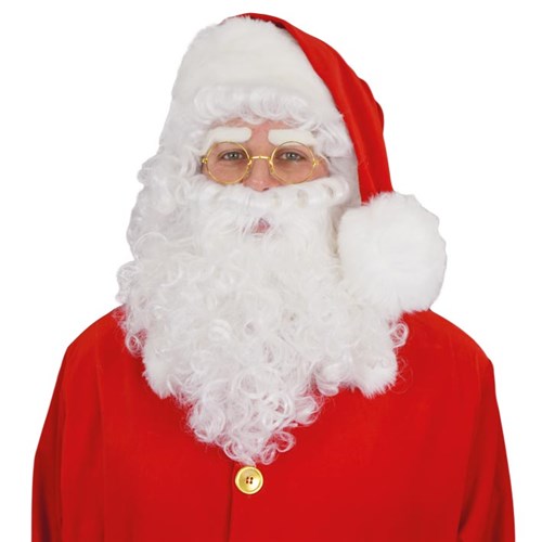 Kerstman baard wit (set)