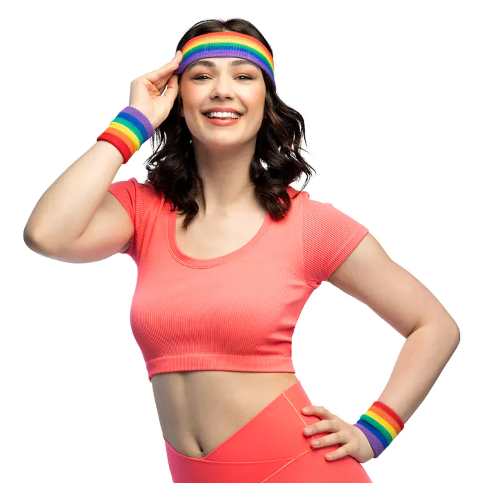 Regenboog zweetbandjes set