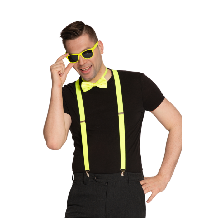 Bretels set neon geel
