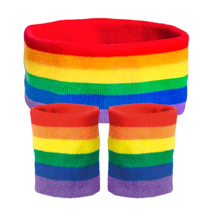 Zweetbandjes regenboog set