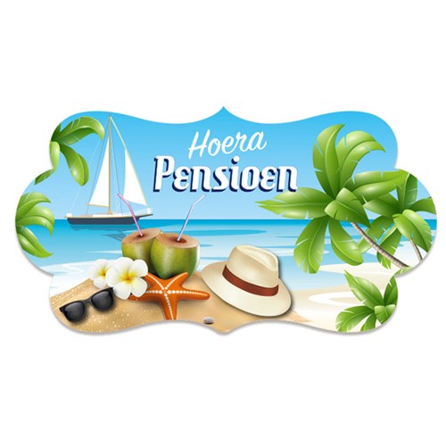 Feestbord ’Pensioen’ (42x22cm)
