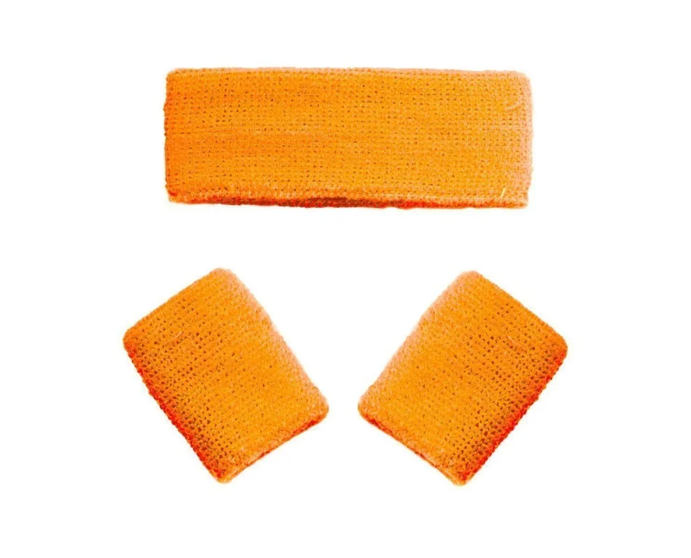 Zweetbandjes set neon oranje