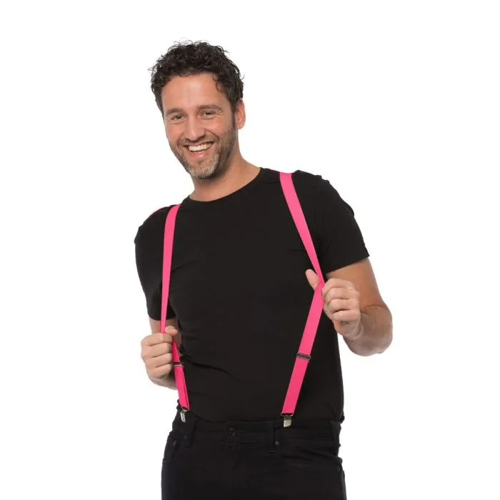 Bretels neon roze set