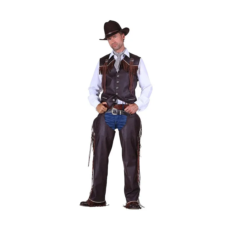 Cowboy vest lederlook heer L