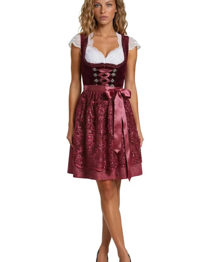 Dirndl jurk Jula bordeaux mt 42