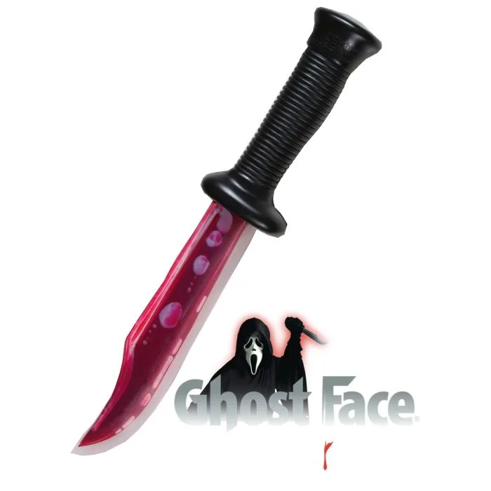 Scream Ghost Face Bebloed Mes met Ingebouwd Druipend Nepbloed