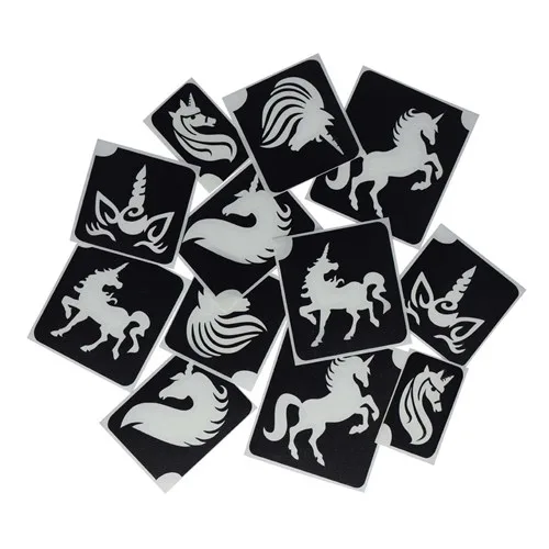 Superstar Glittertattoo sjablonen unicorn (12 st)