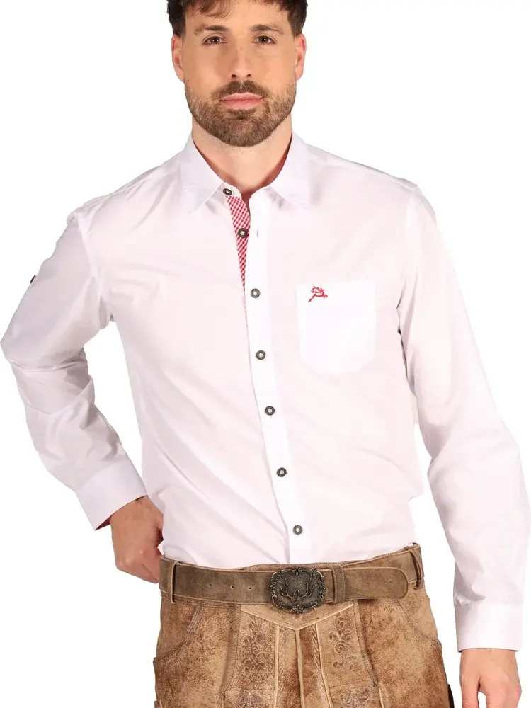 Oktoberfest overhemd wit rood accent 3XL